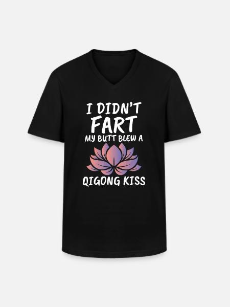 I Didn't Kiss My Butt - Men's V-Neck T-Shirt - black