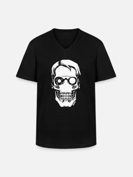 Cyber Skull – Futuristic Skull - Men's V-Neck T-Shirt - black