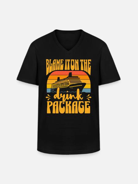 Humor Drinks Cruise Vacation - Men's V-Neck T-Shirt - black