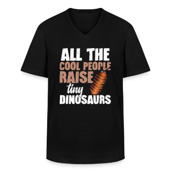 Alle Coolen Leute Züchten Winzige Dinosaurier - Männer-T-Shirt mit V-Ausschnitt - Schwarz - Vorne - AI Model Male 178 dark (178cm)