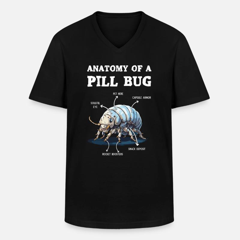 Anatomie Eines Pillenbugs - Männer-T-Shirt mit V-Ausschnitt - Schwarz