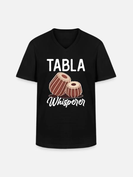 Tabla Whisperer - T-shirt col V Homme - noir
