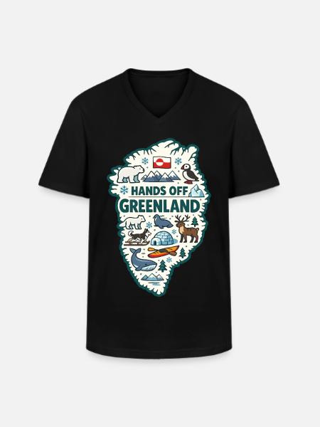 Hænderne væk fra Grønland Europa Solidaritet - Klassisk herre T-shirt med V-udskæring - sort