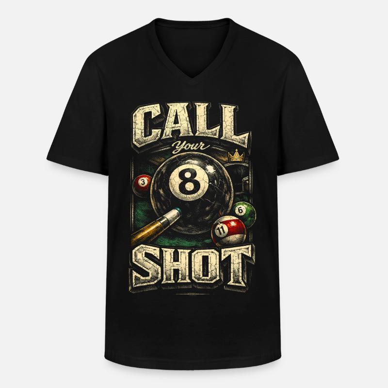 8-Ball Billard Call Your Shot - Männer-T-Shirt mit V-Ausschnitt - Schwarz