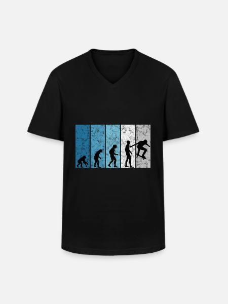 Skateboarder Skateboard Skater Evolution Skateing - Men's V-Neck T-Shirt - black