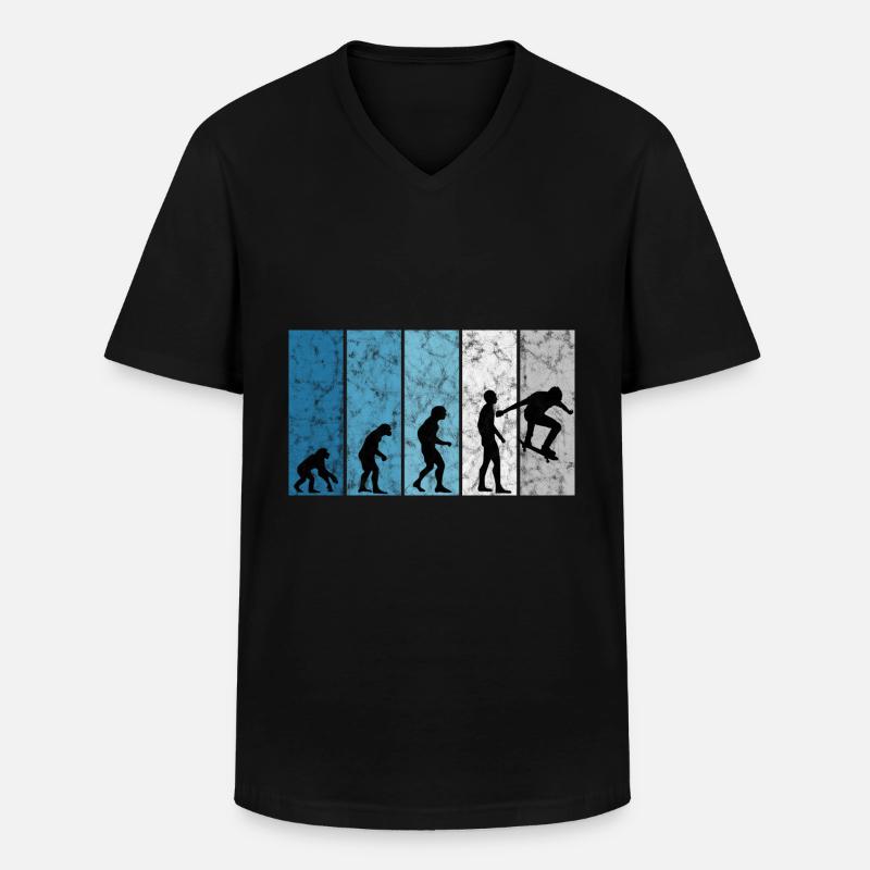 Skateboarder Skateboard Skater Evolution Skateing - Men's V-Neck T-Shirt - black