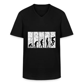 Evolution Skateboarder Skateboard Skater Skate - Männer-T-Shirt mit V-Ausschnitt - Schwarz - Vorne - AI Model Male 178 dark (178cm)