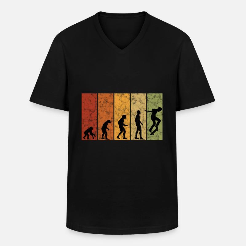 Evolution Skateboarder Skateboard Skater Skate - Männer-T-Shirt mit V-Ausschnitt - Schwarz