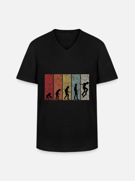 Evolution Skateboarder Skateboard Skater Skate - Men's V-Neck T-Shirt - black