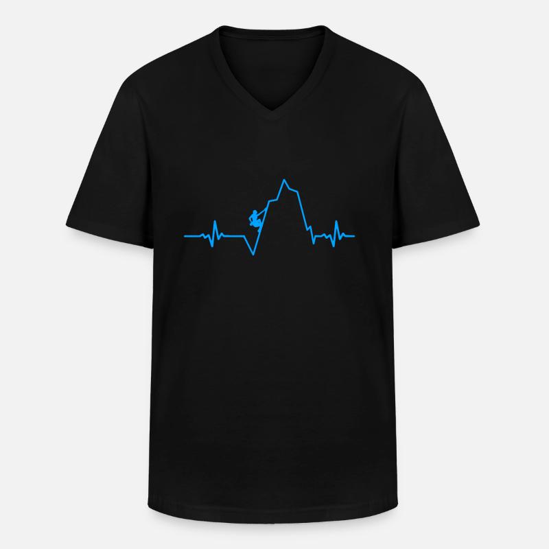 klettern berge - Männer-T-Shirt mit V-Ausschnitt - Schwarz