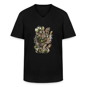 Pièges de mouches de Venus - T-shirt col V Homme - noir - Devant - AI Model Male 178 dark (178cm)