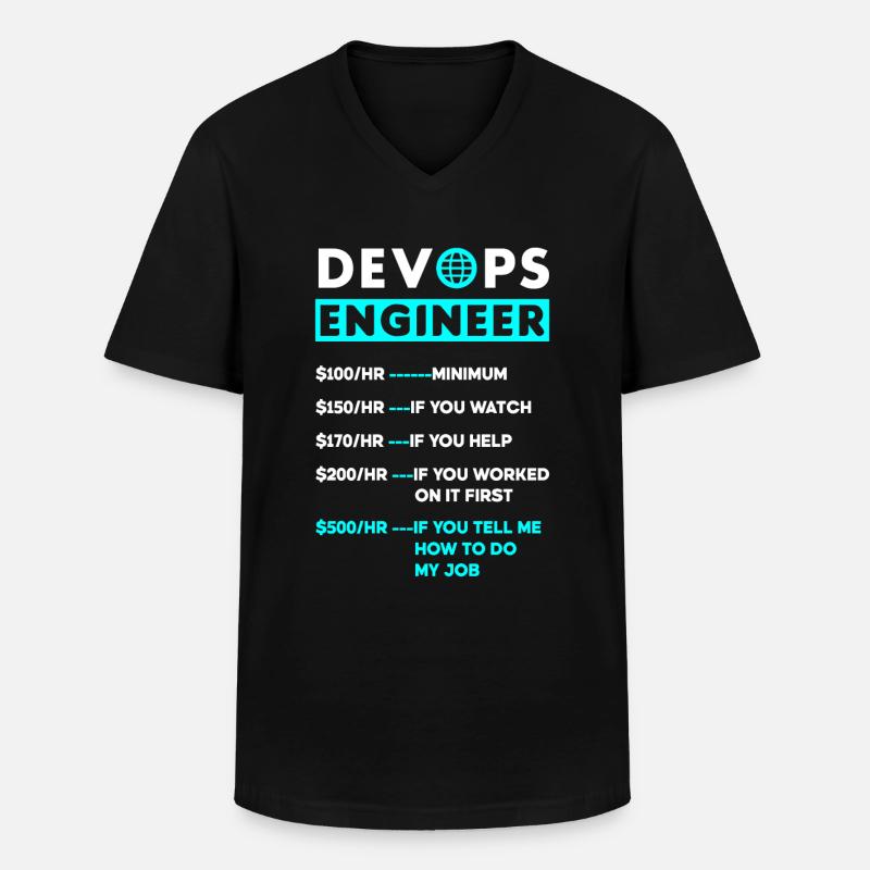 DevOps Ingenieur Cloud Computing Stundensatz - Männer-T-Shirt mit V-Ausschnitt - Schwarz
