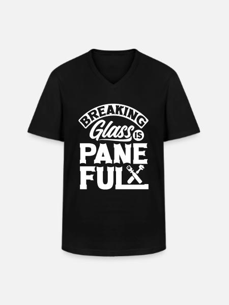 Glazier Window Fitter Paneful - Männer-T-Shirt mit V-Ausschnitt - Schwarz