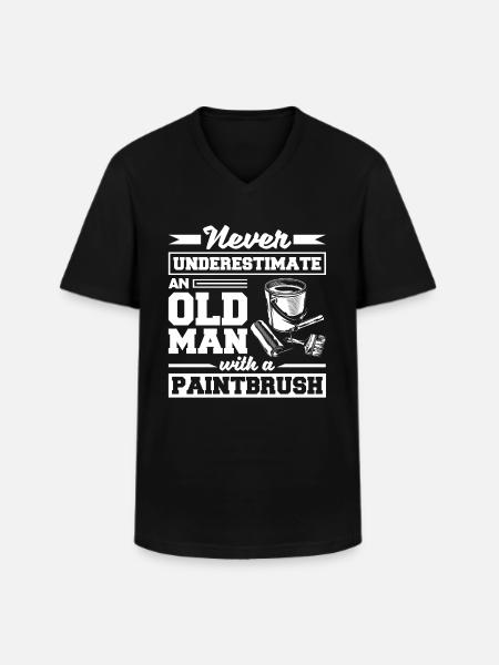 Painter Painting Paintbrush Never Underestimate - Men's V-Neck T-Shirt - black