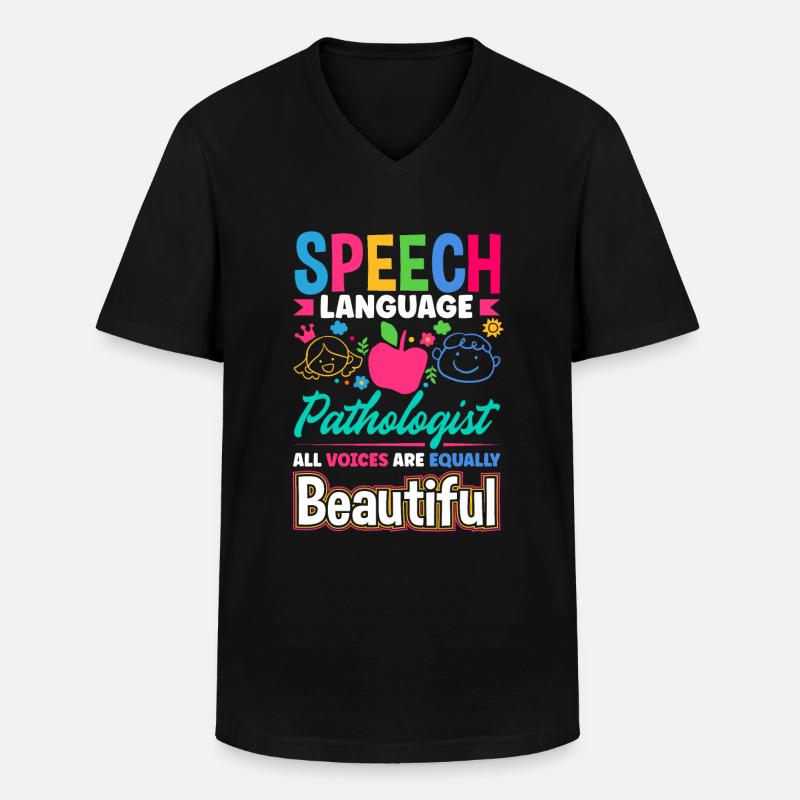 Speech Language Pathologist Pathology Speech - Männer-T-Shirt mit V-Ausschnitt - Schwarz