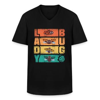Ladybug Ladybirds Entomology Ladybugs Silhouettes - Männer-T-Shirt mit V-Ausschnitt - Schwarz - Vorne - AI Model Male 178 dark (178cm)