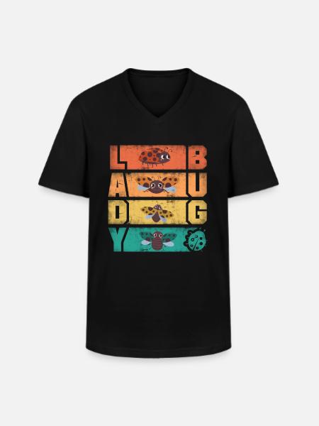 Ladybug Ladybirds Entomology Ladybugs Silhouettes - Men's V-Neck T-Shirt - black
