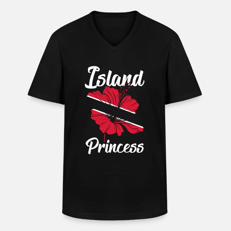 Trinité-et-Tobago Drapeau île de Trinité-et-Tobago - T-shirt col V Homme - noir
