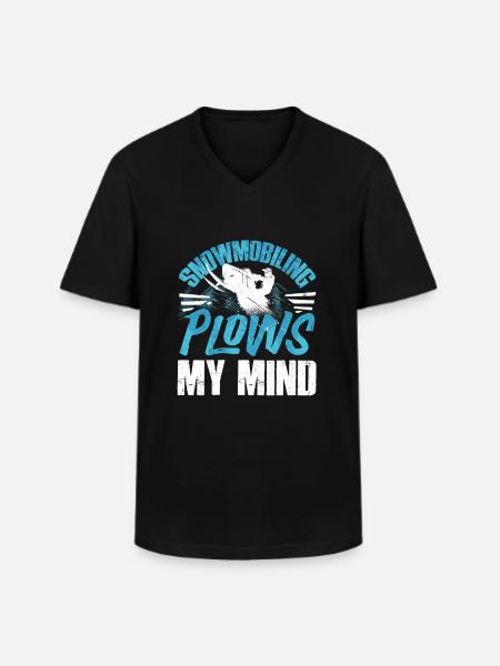 Snowmobile Riding Snowmobiling Snowmobilling - Men's V-Neck T-Shirt - black