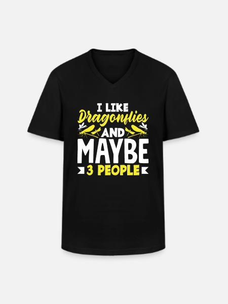 Libelle Libellenlibellen, die ich mag - Männer-T-Shirt mit V-Ausschnitt - Schwarz