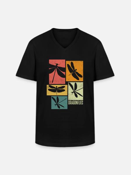 Libellenlibelle Libellen Entomologie - Männer-T-Shirt mit V-Ausschnitt - Schwarz