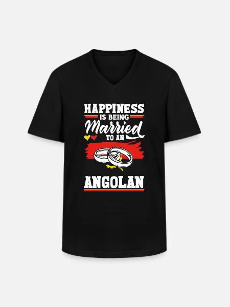 Angolan Angola Angolan Flag Quote - Men's V-Neck T-Shirt - black
