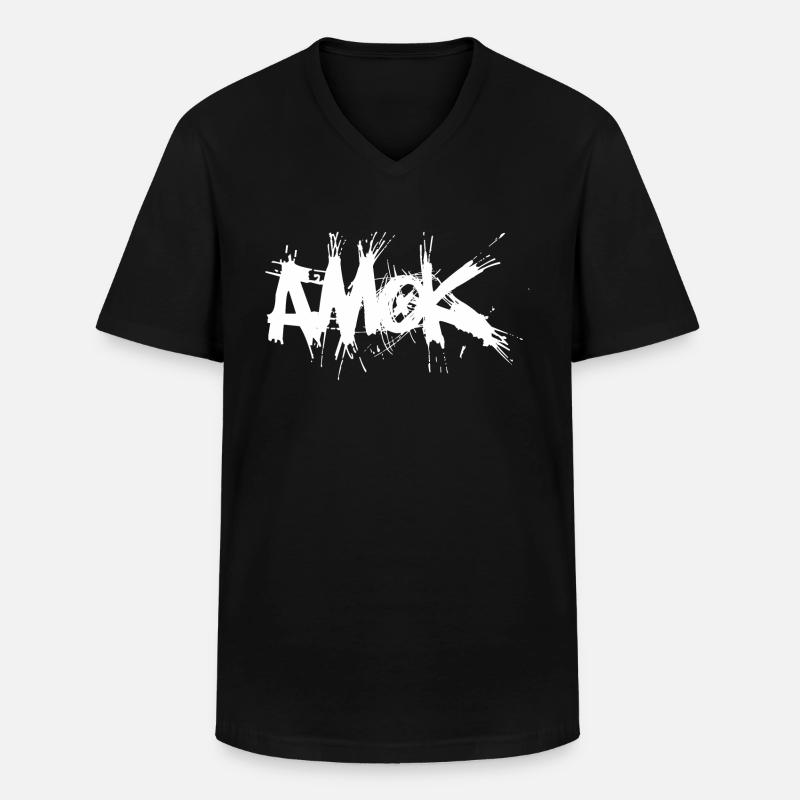 Amok Design - Männer-T-Shirt mit V-Ausschnitt - Schwarz