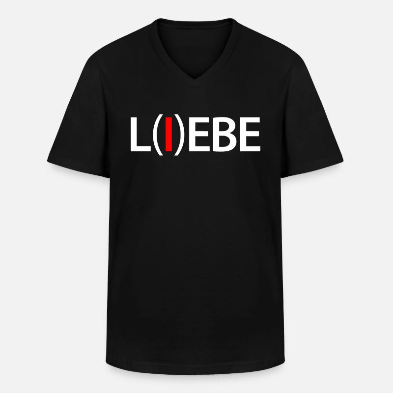 Liebe lebe - Lebe die Liebe - Männer-T-Shirt mit V-Ausschnitt - Schwarz