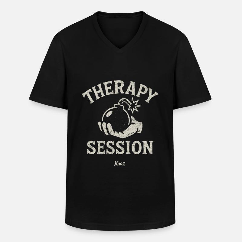 Hand holding therapy session bombshell - Men's V-Neck T-Shirt - black