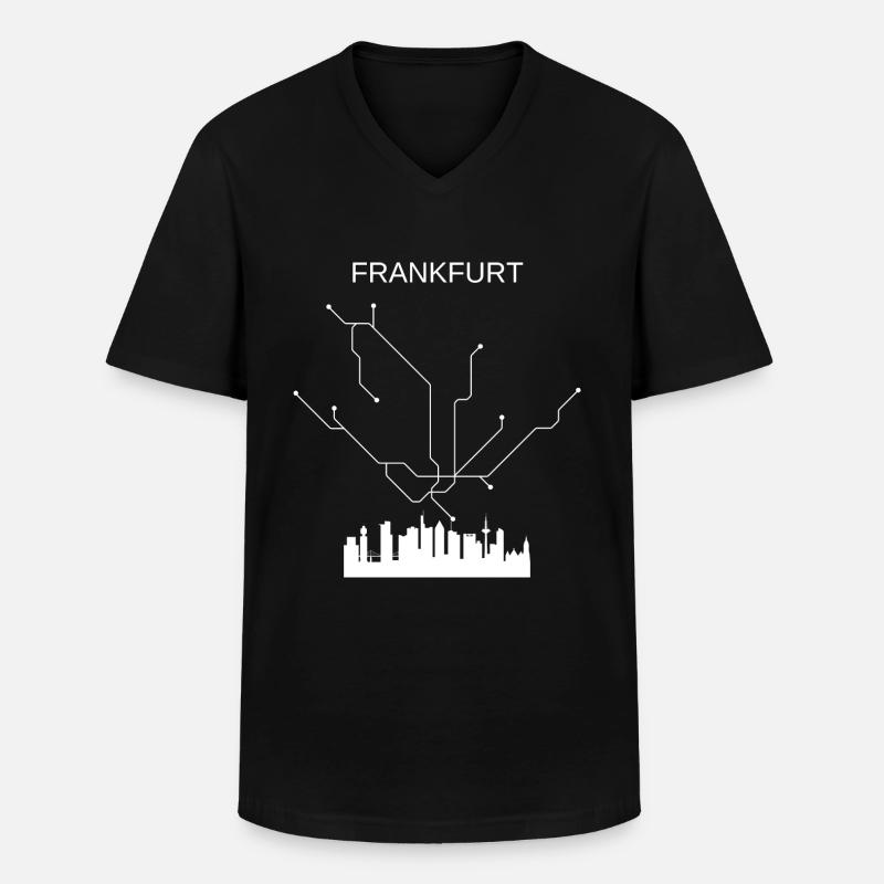 FRANKFURT - Männer-T-Shirt mit V-Ausschnitt - Schwarz