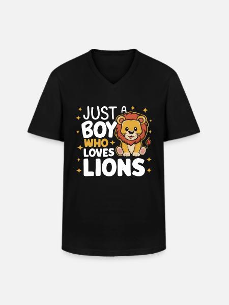 Lion Lion Animal Africa - Men's V-Neck T-Shirt - black