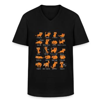 Cat Cats Gift - Men's V-Neck T-Shirt - black - Front - AI Model Male 178 dark (178cm)