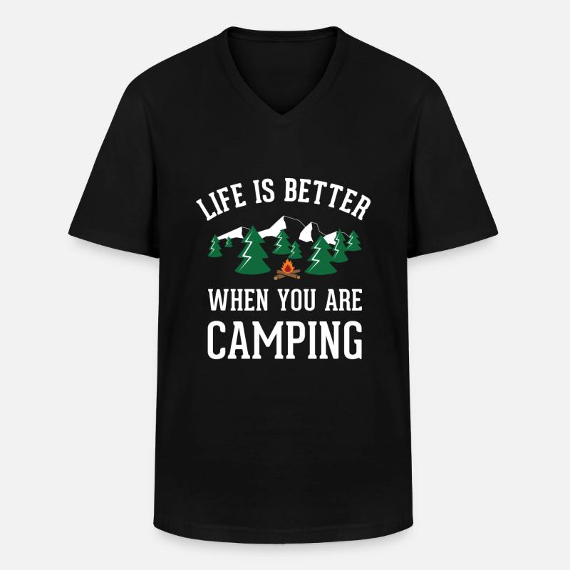 Camp lustige Geschenkidee - Männer-T-Shirt mit V-Ausschnitt - Schwarz