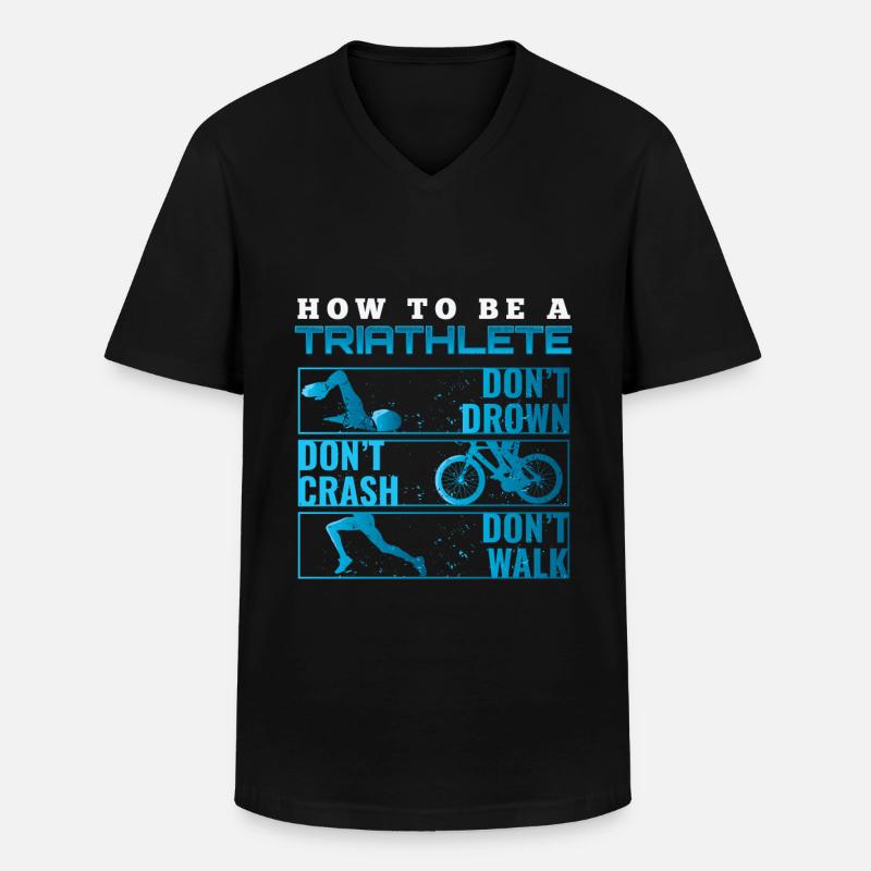 Triathlon Tshirt Geschenk Evolution Männer - Männer-T-Shirt mit V-Ausschnitt - Schwarz