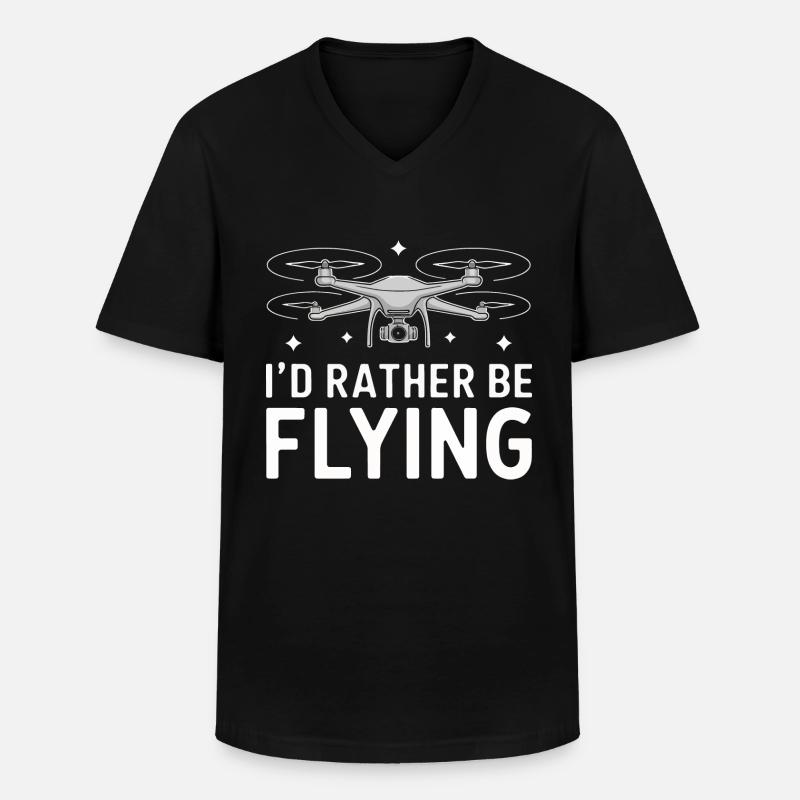 Drones Pilot Quadcopter Drone - Men's V-Neck T-Shirt - black