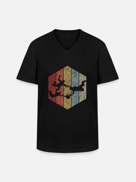 Skydiving Parachute - Men's V-Neck T-Shirt - black