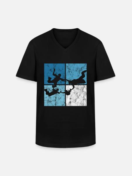 Skydiving Parachute - Men's V-Neck T-Shirt - black