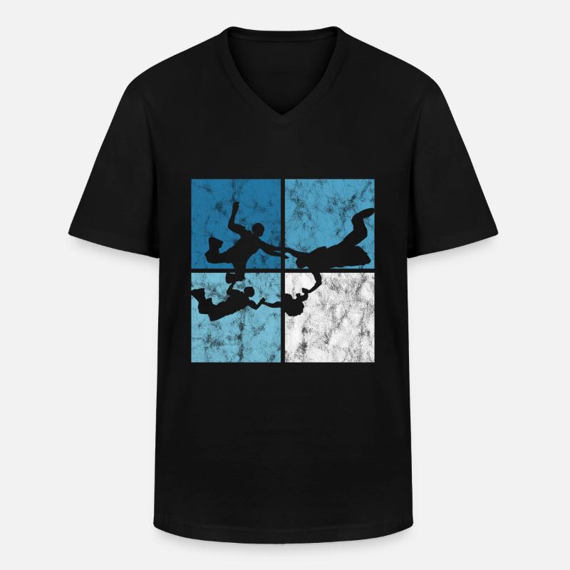 Fallschirmspringer Fallschirm Fallschirmspringen - Männer-T-Shirt mit V-Ausschnitt - Schwarz