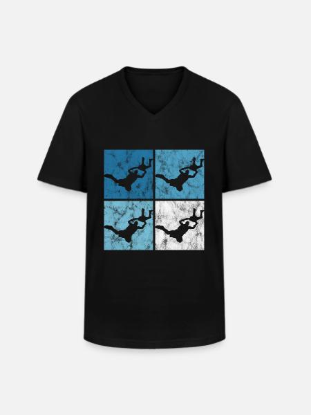 Skydiving Parachute - Men's V-Neck T-Shirt - black