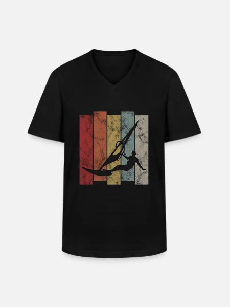 Windsurfer Windsurfing Windsurfing Retro Surfing - Men's V-Neck T-Shirt - black