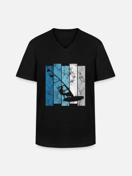 Windsurfing Windsurfing Retro Windsurfer Surfing - Men's V-Neck T-Shirt - black