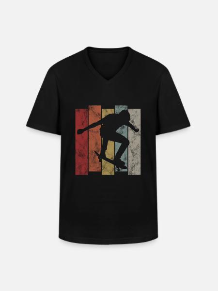 Skateboarder Skateboard Skater Skate Skateing - Men's V-Neck T-Shirt - black