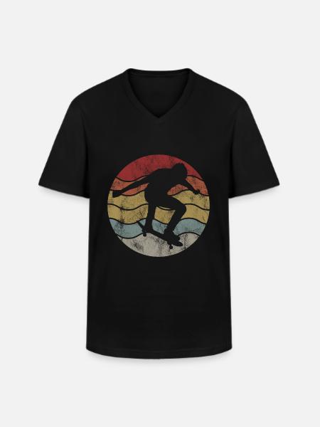 Skateboarder Skateboard Skater Skate Skateing - Men's V-Neck T-Shirt - black