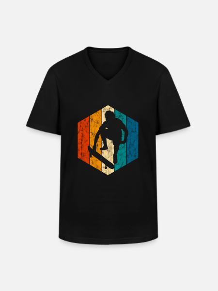 Skateboard Skateboarder Skater Skate Skateing - Men's V-Neck T-Shirt - black