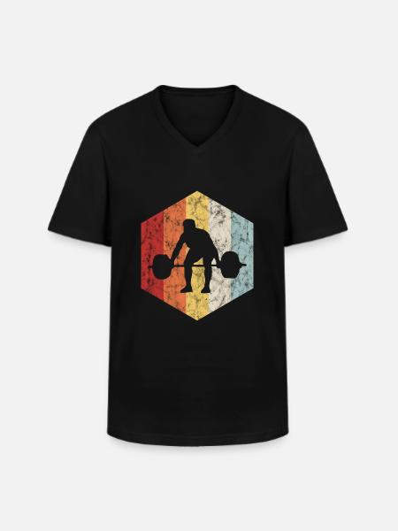 Bodybuilding Bodybuilder GYM Fitnessstudio Retro - Men's V-Neck T-Shirt - black
