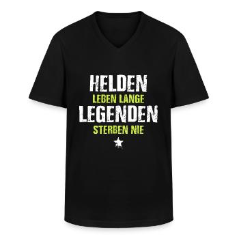 Helden Leben lange Legenden sterben nie - Männer-T-Shirt mit V-Ausschnitt - Schwarz - Vorne - AI Model Male 178 dark (178cm)