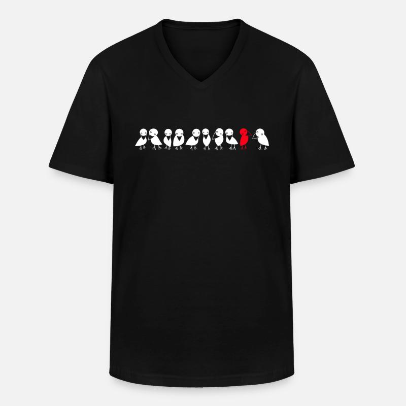 Vogelreihe Raben - Männer-T-Shirt mit V-Ausschnitt - Schwarz