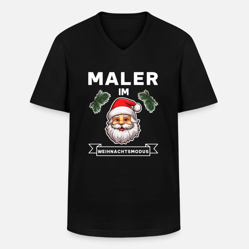 Maler Weihnachten Weihnachtsmann Beruf Spruch - Männer-T-Shirt mit V-Ausschnitt - Schwarz