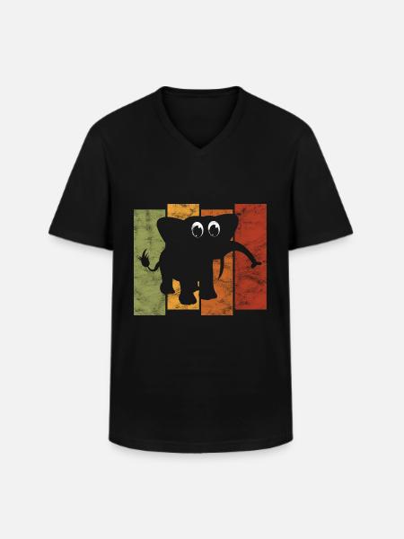 Eléphant éléphant pour enfants - T-shirt col V Homme - noir