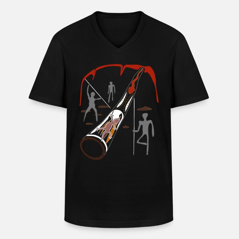 Didgeridoo Didjeridu Instrument - Männer-T-Shirt mit V-Ausschnitt - Schwarz